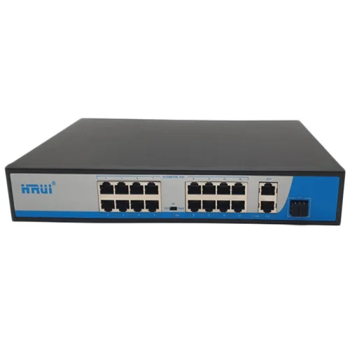 Switch PoE 19 Port HRUI HR901-AF-1621GS tốc độ 10/100M, 2 Uplink, 1 SFP