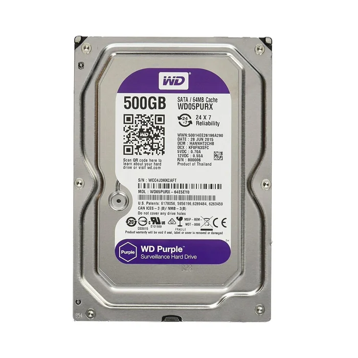 Ổ cứng HDD WD Purple 500GB, 3.5inch chuyên dụng cho camera.